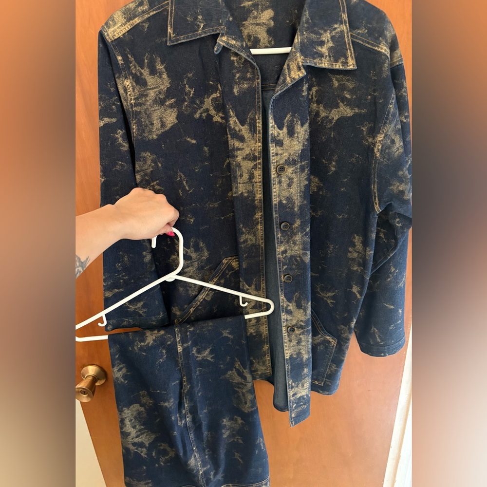 Vintage Linda lundstrom Jacket & pants Denim-Effect Button Front Jumpsuit Romper - Picture 14 of 14